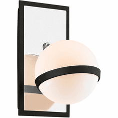 Troy B7161 Ace Contemporary Carbide Black w/ Polished Nickel Accents Wall Lighting Sconce