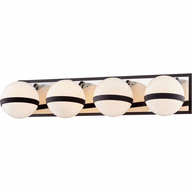 Troy B7484 Ace Carbide Black with Polished Nickel Xenon 4Light Bath