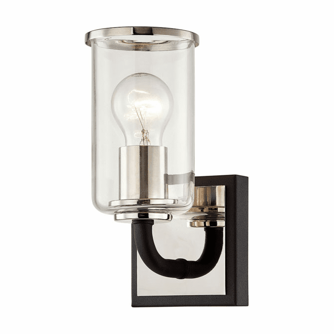 Troy B7681 Aeon Carbide Black and Polished Nickel Light Sconce