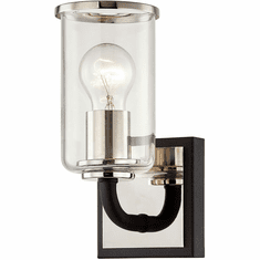 Troy B7681 Aeon Carbide Black and Polished Nickel Light Sconce