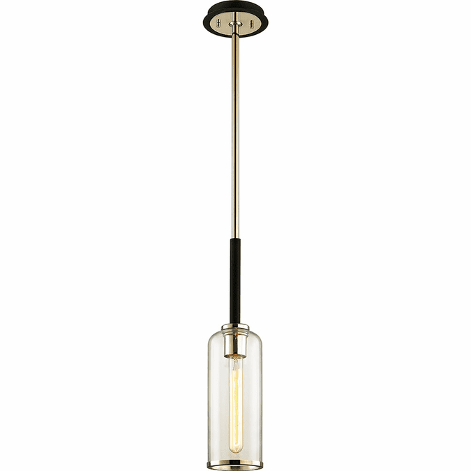 Troy F6273-TBK/PN Aeon Contemporary Carbide Black Polished Nickel Mini Pendant Light