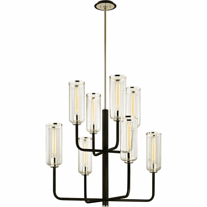 Troy F6278-TBK/PN Aeon Modern Carbide Black Polished Nickel Chandelier Light