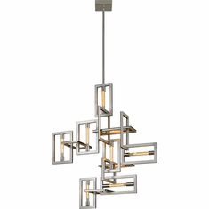 Troy F7109-SL/SS Enigma Contemporary Silver Leaf w/ Stainless Accents Multi Pendant Lamp