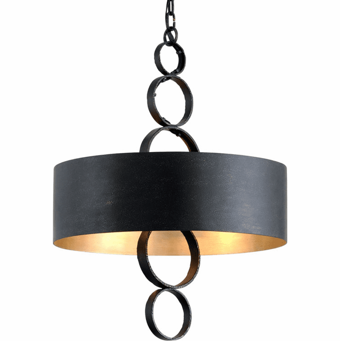 Troy F7234 Rivington Charred Copper 20" Drum Pendant Lamp