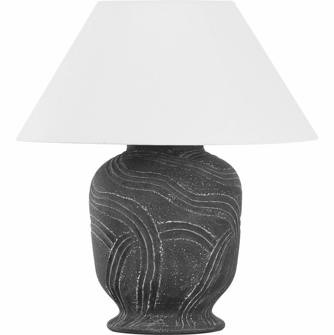 Troy PTL2424-PBR/CAN Pecola Modern Patina Brass / Ceramic Windswept Ash Table Top Lamp