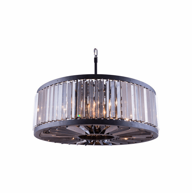 Urban Classic 1203D35MB-SS-RC Chelsea Matte Black 35.5" Drum Pendant Lighting Fixture