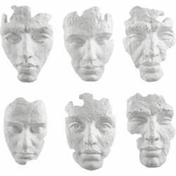 Uttermost 04358 Self-Portrait Contemporary Matte White White Mask Wall Dcor
