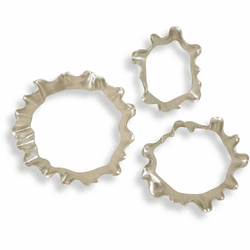 Uttermost 04386 Ripple Effect Modern Warm Silver Leaf Wall Dcor