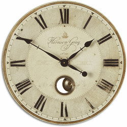 Uttermost 06032 Harrison Gray Retro 23" Clock
