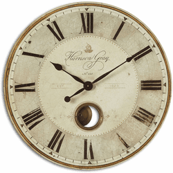 Uttermost 06033 Harrison Gray 30" Vintage Clock