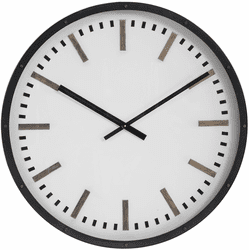 Uttermost 06103 Fleming White / Black / Antique Brass Wall Clock