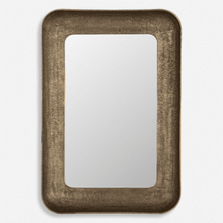 Uttermost 07087 Alvaro Contemporary Lustrous Plated Antique Brass Wall Mounted Mirror