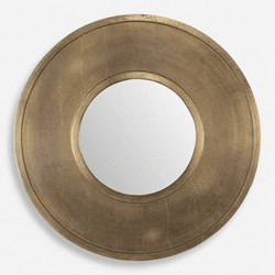 Uttermost 07088 Axel Contemporary Heavily Antiqued Golden Bronze Wall Mirror
