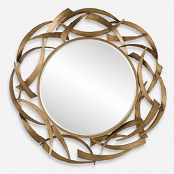 Uttermost 08181 Cutting Edge Contemporary Heavily Antiqued Gold Wall Mirror