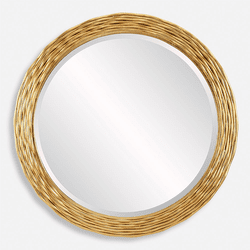 Uttermost 08193 Celeste Contemporary Heavily Antiqued Gold Leaf Wall Mounted Mirror