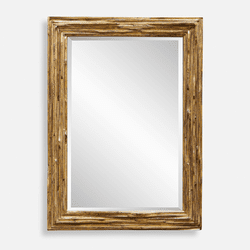 Uttermost 08213 Overlap Modern Distressed Antique Gold Leaf Wall Mounted Mirror