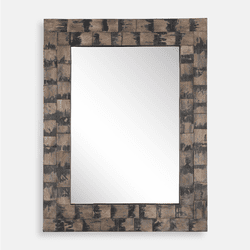 Uttermost 08214 Burke Modern Weathered Black Wall Mirror