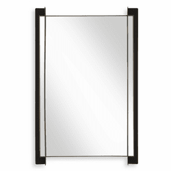 Uttermost 08249 Cunene Contemporary Matte Black Iron / Gold Leaf Mirror