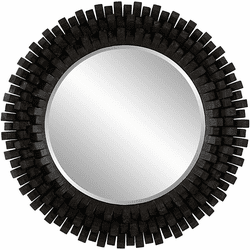 Uttermost 09920 Circle Of Piers Modern Ebony Stain Round Wall Mounted Mirror