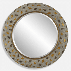 Uttermost 09921 Copper Terrazzo Modern Texture Concrete Terrazzo Round Wall Mirror