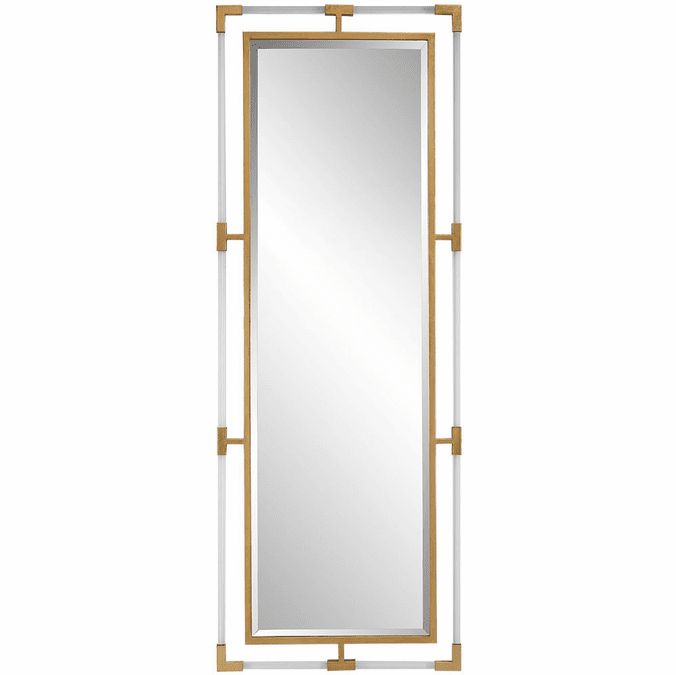 Uttermost 09926 Balkan Contemporary Metallic Gold Leaf Tall Wall Mirror