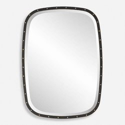 Uttermost 09967 Benedo Modern Lustrous Plated Antique Brass Wall Mirror