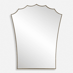 Uttermost 09972 Monarch Modern Lightly Antiqued Gold Wall Mounted Mirror