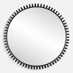 Uttermost 09975 Corona Modern Lightly Antiqued Gold Leaf Wall Mounted Mirror