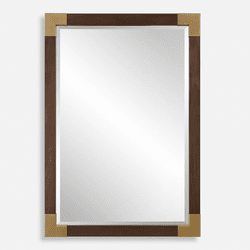 Uttermost 09979 Rhea Contemporary Aged Gold Wall Mounted Mirror