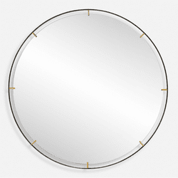 Uttermost 09982 Grand Pendulum Contemporary Densely Antiqued Golden Bronze Mirror