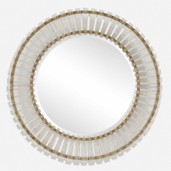 Uttermost 09997 Denali Modern Lightly Antiqued Gold Leaf Wall Mirror