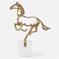 Uttermost 18146 Gallop Modern Metallic Gold Sculpture