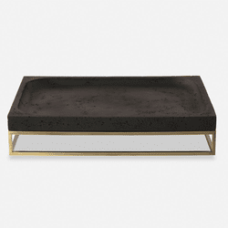 Uttermost 18161 Shadowstone Modern Cast Black Tray