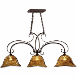Uttermost 21009 Vetraio Contemporary 3 Lt Bronze Kitchen Island Light