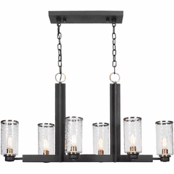 Uttermost 21333 Jarsdel Contemporary Black / Antique Brass Kitchen Island Light