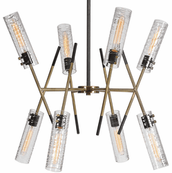 Uttermost 21538 Telesto Modern Textured Black with Antique Brass Chandelier Lamp