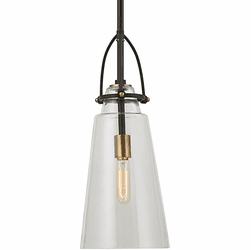 Uttermost 21562 Saugus Black and Antique Brass Mini Pendant Lamp