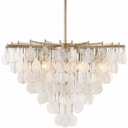 Uttermost 21583 Goccia Contemporary Antique Bright Silver Leaf Lighting Pendant