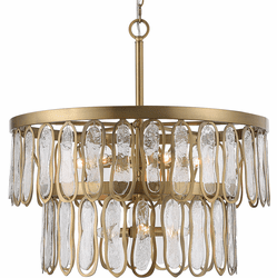 Uttermost 21586 Aurelie Contemporary Antique Brass Drop Lighting Fixture