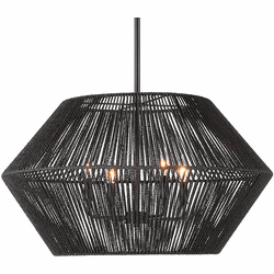 Uttermost 21589 Suva Contemporary Matte Black Lighting Pendant