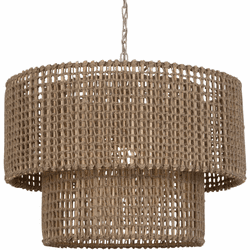 Uttermost 21595 Biswas Rustic Wooden Hanging Drum Pendant Lighting