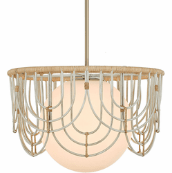 Uttermost 21605 Arches Contemporary Warm Brass And Antique White Pendant Lighting