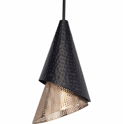 Uttermost 21624 Apollo Contemporary Matte Black & Matte Gold Mini Pendant Lamp