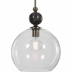 Uttermost 22176 Mendota Contemporary Oxidized Aged Brass Pendant Lamp