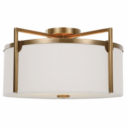 Uttermost 22283 Colfax Modern Antique Brass Flush Mount Lighting Fixture