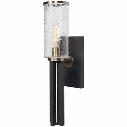 Uttermost 22522 Jarsdel Contemporary Black / Antique Brass Wall Lamp