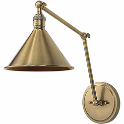 Uttermost 22548 Exeter Oxidized Antique Brass Wall Swing Arm Lamp