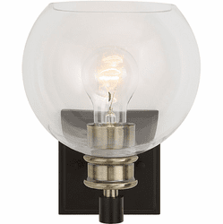 Uttermost 22552 Kent Contemporary Black and Plated Antique Brass Wall Sconce Lighting