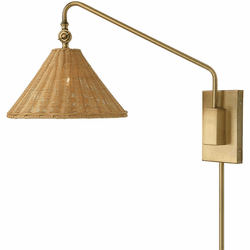 Uttermost 22571 Phuvinh Contemporary Antique Brass Swing Arm Wall Lamp