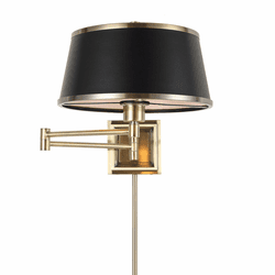 Uttermost 22586 Newmarket Modern Antique Brass Swing Arm Wall Lamp